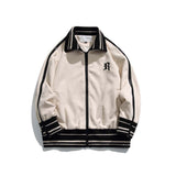 Unisex Jacket Autumn Retro Contrast Color Coat Women's Clothing