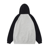 Men Hoodie Spider Web Embroidered Letters Hooded Pullover