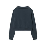 Women Hoodie Short Sweater Coat Casual Zipper Long Sleeve Top