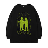 Men Long Sleeve Shirt Printed Long Sleeve T-shirt Men's and Women's Casual Smiley round Neck Top