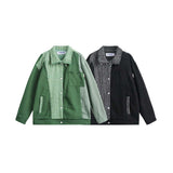 Unisex Jacket Autumn Color Contrast Patchwork Brushed Coat Women's Clothing