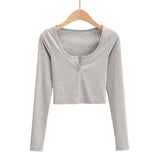 Women T-Shirt V-neck Slim T-shirt Women Short Long Sleeve Top