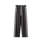 Unisex Pants Autumn Washed Drawstring Casual Pants