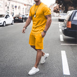 Men Co-Ords Summer Men's Solid Color Suit Casual