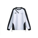 Unisex Hoodie Sweater round Neck Preppy Style Top Loose Retro Sports