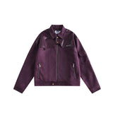 Unisex Jacket Autumn Fake Two Pieces Deerskin Leather-Patch Jacket Women's Clothing