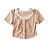 Women T-Shirt Summer Short Sleeve round Neck Women's T-shirt