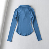 Women T-Shirt Spring Hem Tight Long Sleeve T-shirt Top