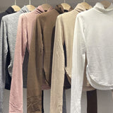 Women Long Sleeve Shirt Skinny Slimming Bottoming Shirt Autumn and Winter Long Sleeve