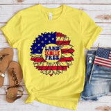 Women's Independence Day T Shirt round Neck Short Sleeve T-shirt Women's Top
