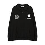 Men Hoodie Hip Hop American Love Character Printing Lapel Sweatshirt