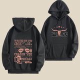 Graphic Letter Print Hoodie Plus Size Casual Kangar