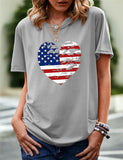 Women's Independence Day T Shirt Pattern Printed Short-Sleeved T-shirt