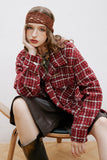 Unisex Jacket Autumn Woven Red Plaid Jacket Women's Clothing