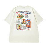 Men T Shirt Vintage College Style Sweet Cool Printed Couple Short Sleeve T-shirt Men and Women