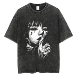 Men Fashion Washed T Shirt Commemoration of the statue
