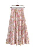 Women Skirt Spring and Autumn Elastic Printed Skirt