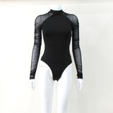 Women Jumpsuit Stitching Long Sleeve Slim Fit Jumpsuit for Women