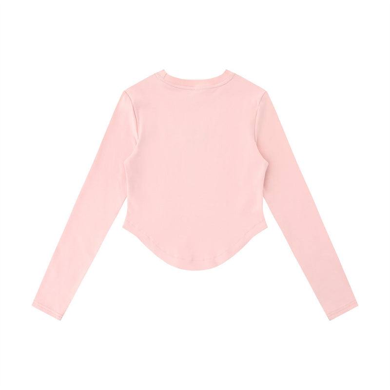 Women Long Sleeve T-Shirt Short T-shirt Women's Street round Neck Fashion Brand Casual Spring and Autumn