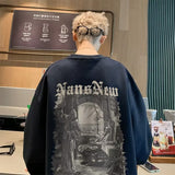 Men Hoodie round Neck Sweater Men's Autumn Long Sleeve T-shirt Hong Kong Style Loose Casual Hiphop