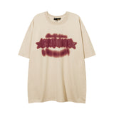 Men T Shirt Vintage Graffiti Bottoming T-shirt Hip Hop Short Sleeve