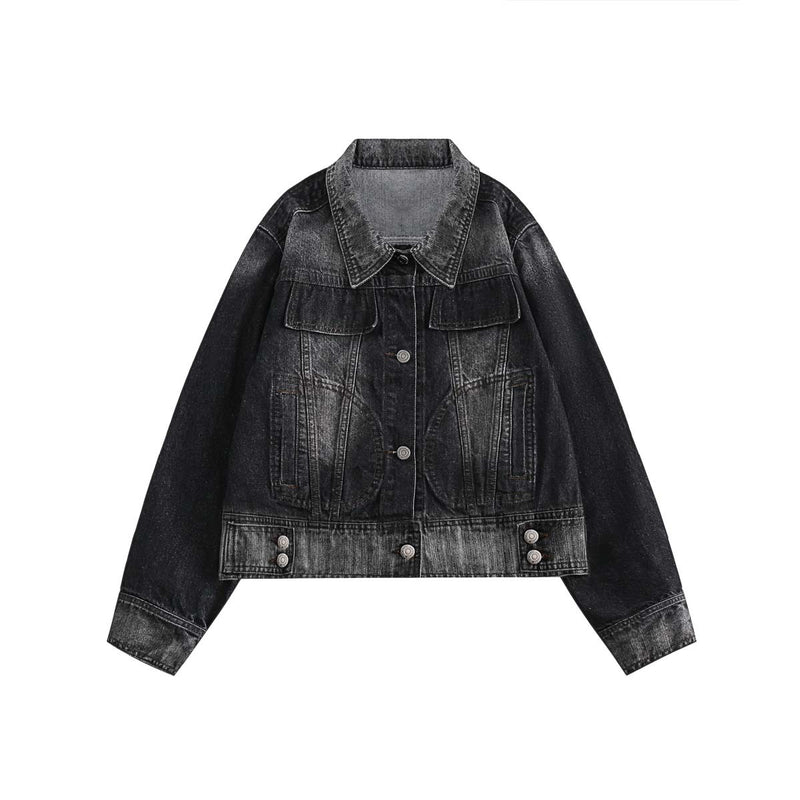 Unisex Jacket Autumn Gradient Denim Coat Women's Clothing