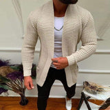 Men Sweater Spring Sweater Men's Cardigan Knitted Solid Color Casual Coat