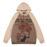 Men Hoodie Retro Figure Printed Hoodie