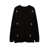Men Long Sleeve Shirt Yabi Style Graffiti T Shirt Men and Women Couple Long Grapefruit