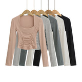 Women T-Shirt Long-Sleeved T-shirt Women's Autumn Slimming Top