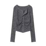 Women Long Sleeve T-Shirt Long Sleeve T-shirt Women's Autumn Embroidered Vertical Short Top