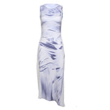 Women Dresses Autumn and Winter Printing Sleeveless Pullover Dress