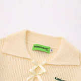 Women Sweater Lapel Sweater Women's Beauty Long Sleeve Short Spring Autumn Knitwear