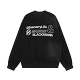 Men Hoodie Letter Printing round Neck Loose Sweatshirt Men's Spring and Autumn
