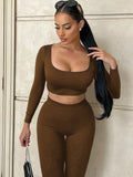 Women Jumpsuit Autumn Long Sleeve U-Neck Slim Fit Fashion