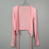 Women's Long Sleeve Shirt V-neck Long Sleeve Short Cardigan Top
