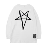 Men Long Sleeve Shirt XINGX Printed Long-Sleeved Top Hip Hop T-shirt Men and Women Loose
