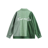 Unisex Jacket Autumn Color Contrast Patchwork Brushed Coat Women's Clothing