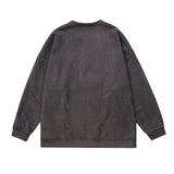 Men Hoodie Simple Embroidered Letter Crew Neck Sweatshirt
