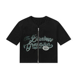 Women T-shirt Letter Printed Short T-shirt Casual round Neck