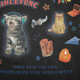 Men Hoodie Kitten Print Hooded Loose Sweater Loose