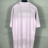 Men T-shirts LOGO washed and worn old T-shirts short sleeves loose and casual