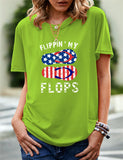 Women's Independence Day T Shirt Printed Short-Sleeved T-shirt