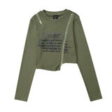 Women Long Sleeve T-Shirt Long Sleeve T-shirt Girls Spring and Autumn Leisure Short