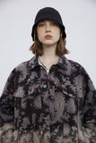 Unisex Jacket Fall Paisley Washed Jacket Women's Clothing