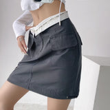 Women Skirt Fall Suit Skirt Zipper Stitching Skirt