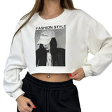 Women Sweatshirt Printed Sweater Coat Female Spring and Autumn round Neck