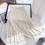 Women Skirt Spring Korean Pleated Skirt High Waist Skirt