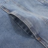 Men Denim Jacket Lapel Washed Denim Jacket Men's Loose Stitching Jacket Spring and Autumn