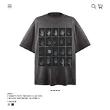 American vintage street T-shirt men's summer loose and old half-sleeved top